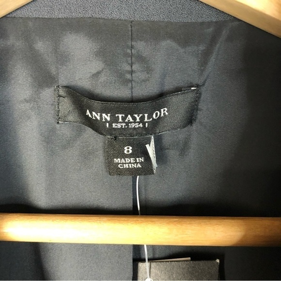 Ann Taylor Charcoal Gray Two Button 3/4 Long Sleeve Blazer 8 - Picture 4 of 4
